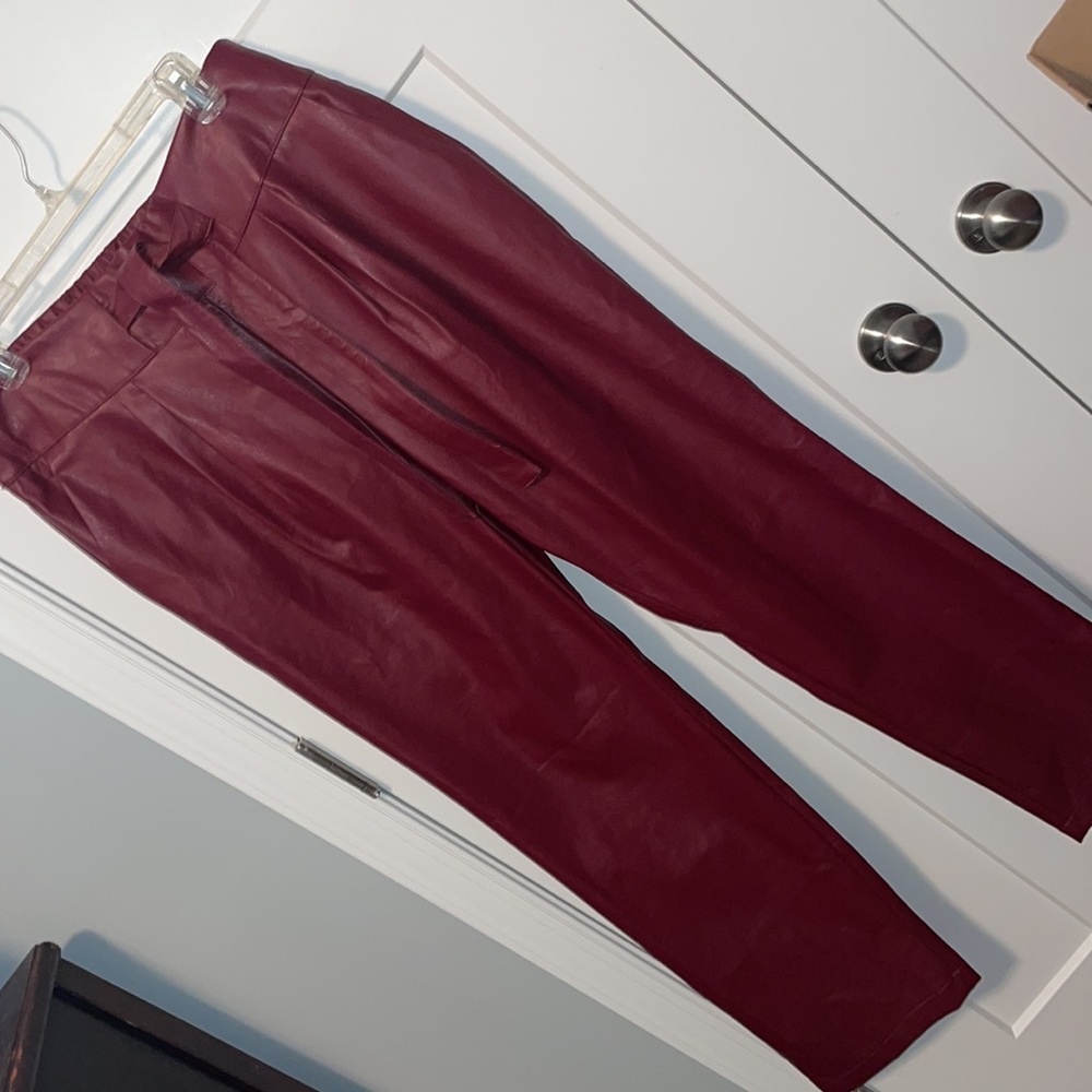 NWT New York and Company. Size large. Faux, leather paper bag, waisted pants.